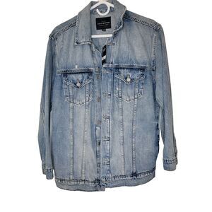 Lucky Brand Classic Denim Jean Jacket Women's Medium Blue Button Up Med Wash NWT
